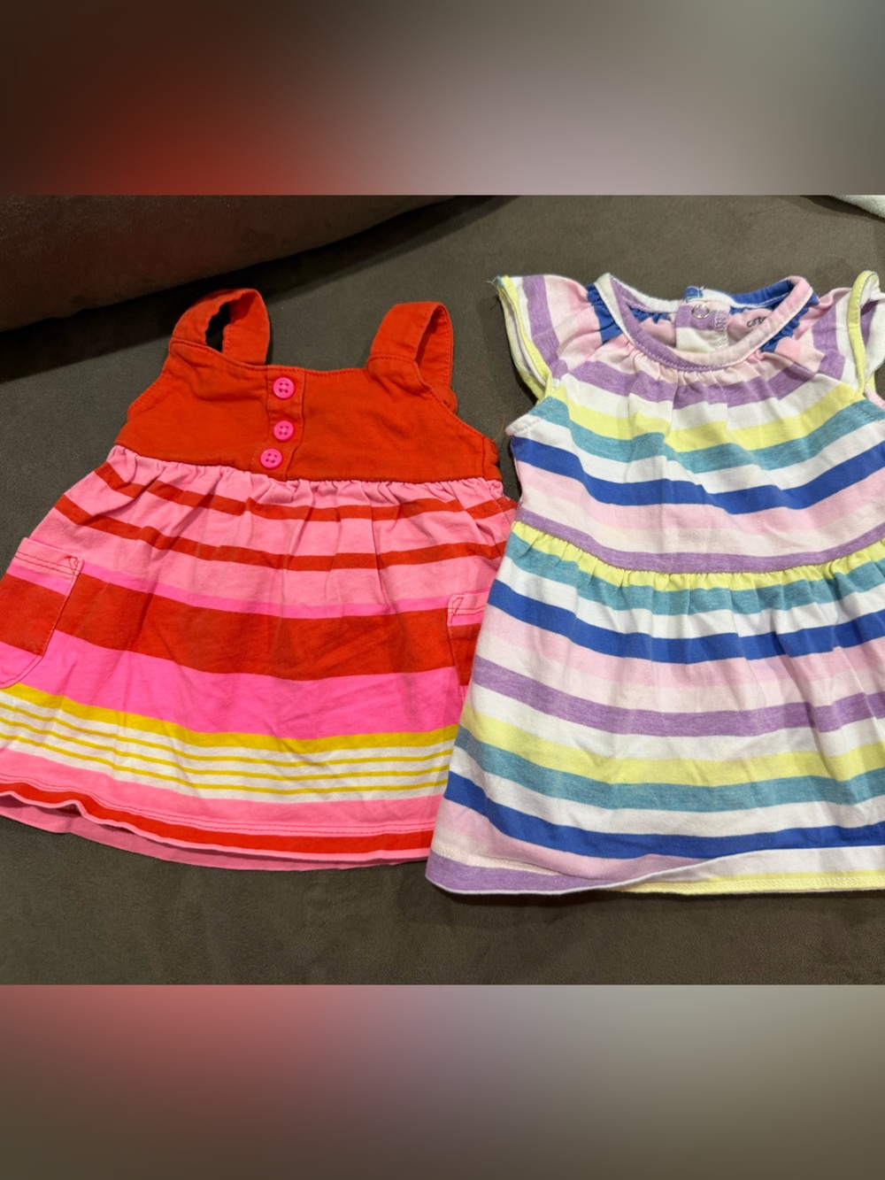 Carter's Girls' Stripe Summer Dresses 3 month 2 pack